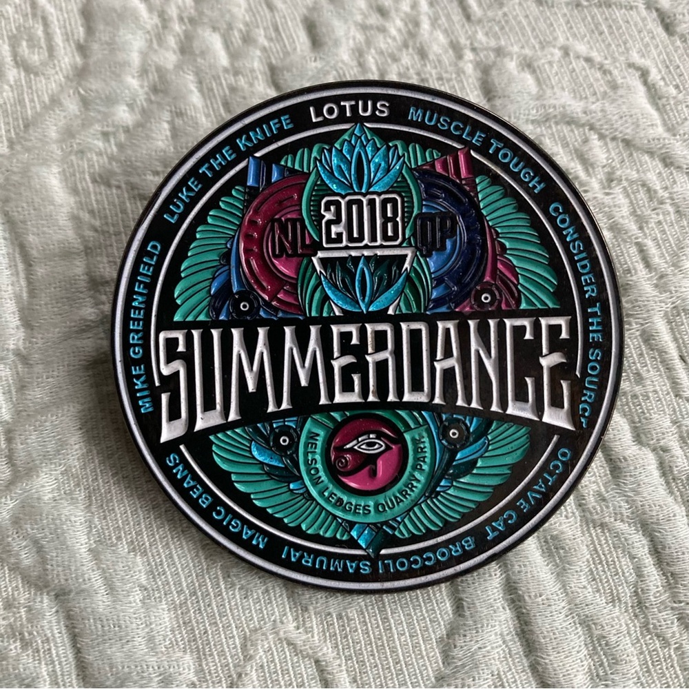 2018 Summerdance Music Festival Pin Luke The Knife Lotus Muscle Tough